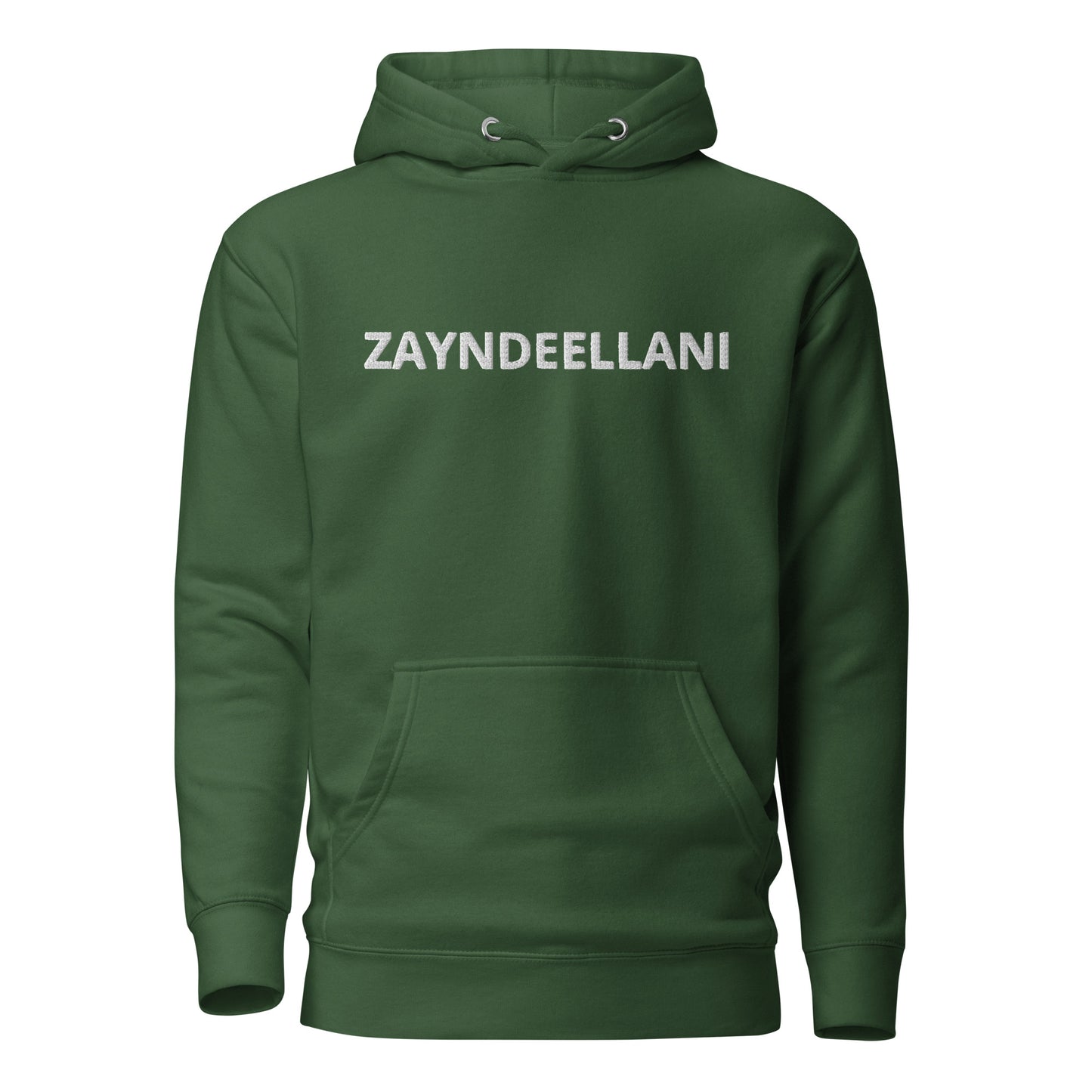 (Exclusive) Zayndeellani Logo Spell-Out Hoodie White Embroidery - Zayndeellani