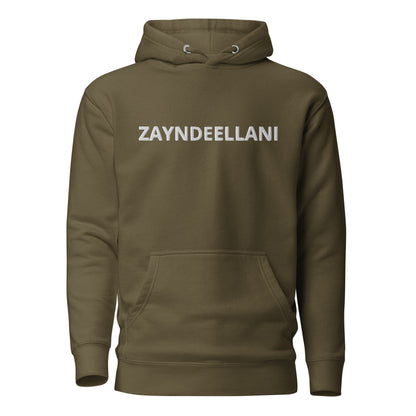 (Exclusive) Zayndeellani Logo Spell-Out Hoodie White Embroidery - Zayndeellani