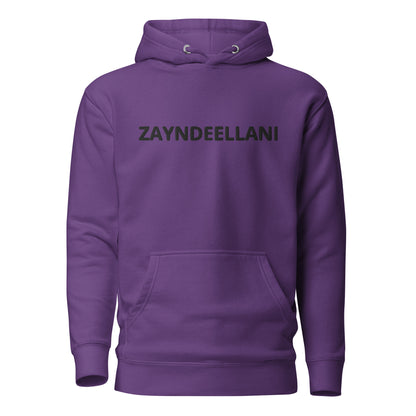 (Exclusive) Zayndeellani Logo Spell-Out Hoodie Black Embroidery - Zayndeellani