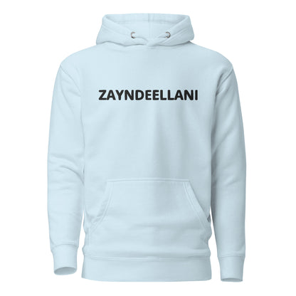 (Exclusive) Zayndeellani Logo Spell-Out Hoodie Black Embroidery - Zayndeellani